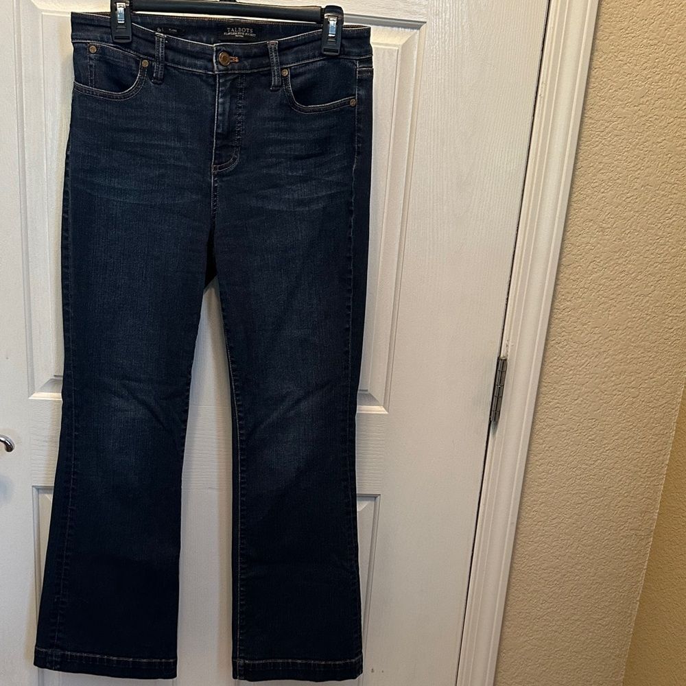 Talbots Flawless Five Pocket Dark Blue Flare Jeans Size 8P